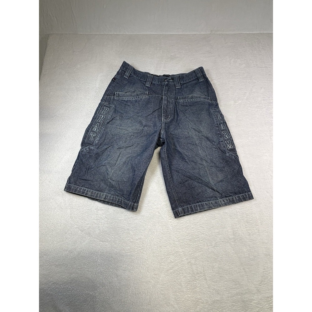 Phat Farm Denim Jean Shorts 32 Baggy Carpenter Y2K Hip Hop Streetwear Mens Blue